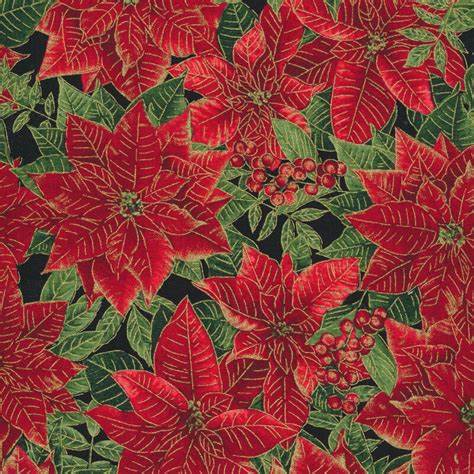 timeless treasures joyful season poinsettias metallic black fabric|Joyful by Timeless Treasures Fabrics .